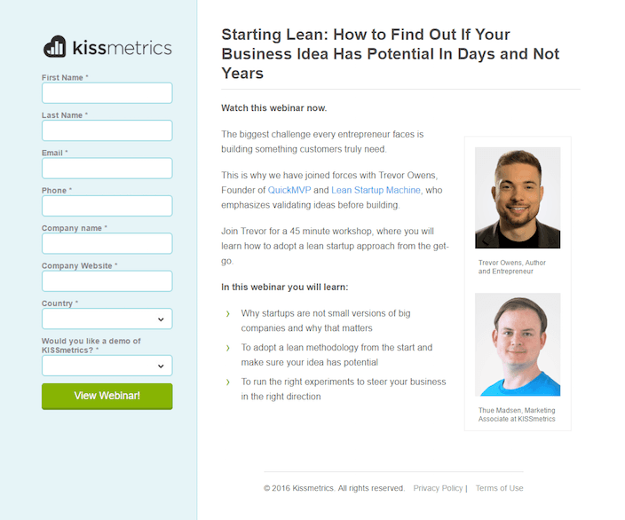white paper landing page