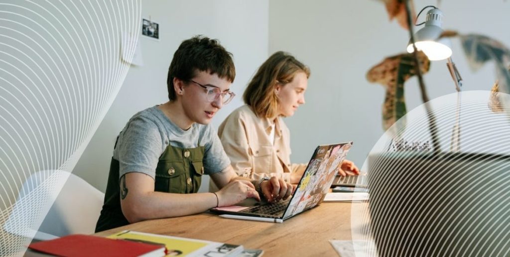 Colleagues working in an office